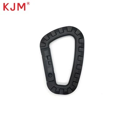 Svart karbinhake Karbinhake Nyckelring Plastnyckelring Klämma D-ringar Lättviktsfjäder Snap Gear Clip Snabbhäng Minikrok